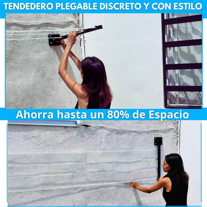 Tendedero Plegable Abatible Retractil Moderno Ropa De Pared GRADO B