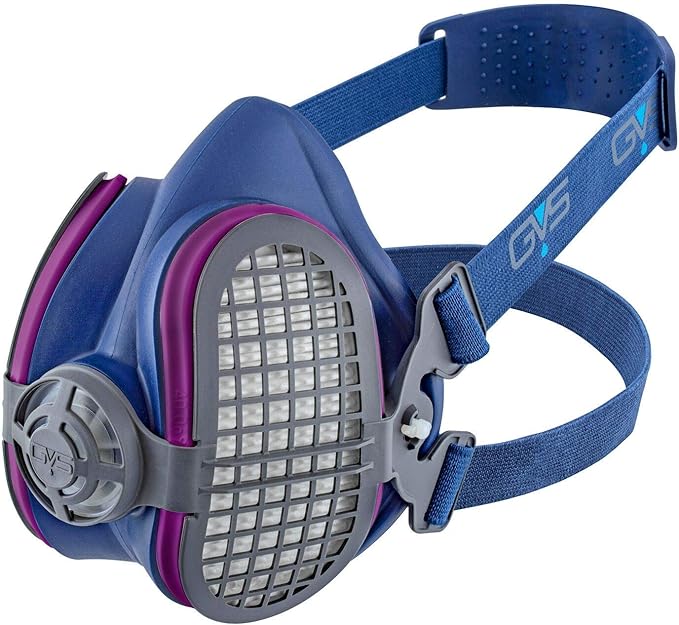 GVS Respirador media cara ELIPSE para polvos SPR457 con filtros reutilizables y remplazables incluidos, color azul talla M/L GRADO B (Copia)