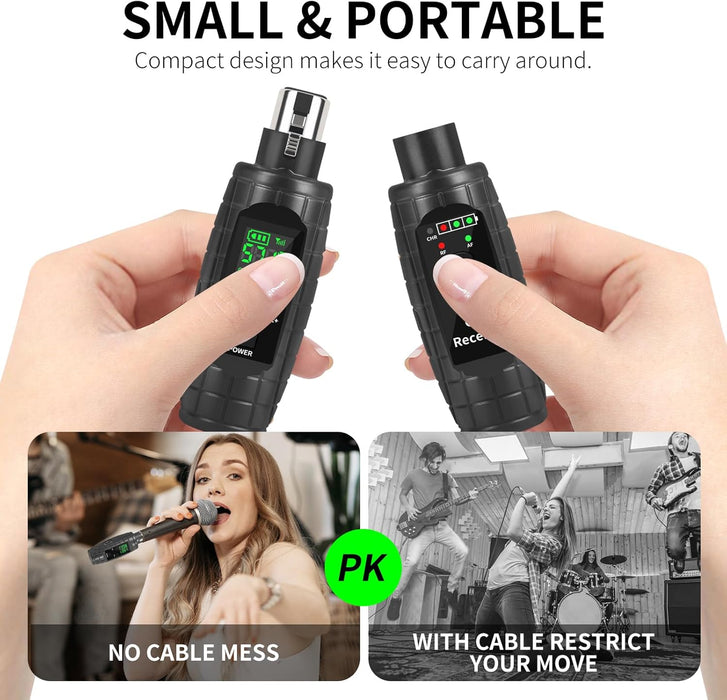 XTUGA UHF Sistema de Microfono Inalambrico XLR Transmisor y Receptor Grado A