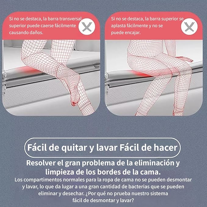 1.9M BARANDAL PARA CAMA AJUSTABLE NIÑOS SEGURIDAD PROTECTOR GRADO B