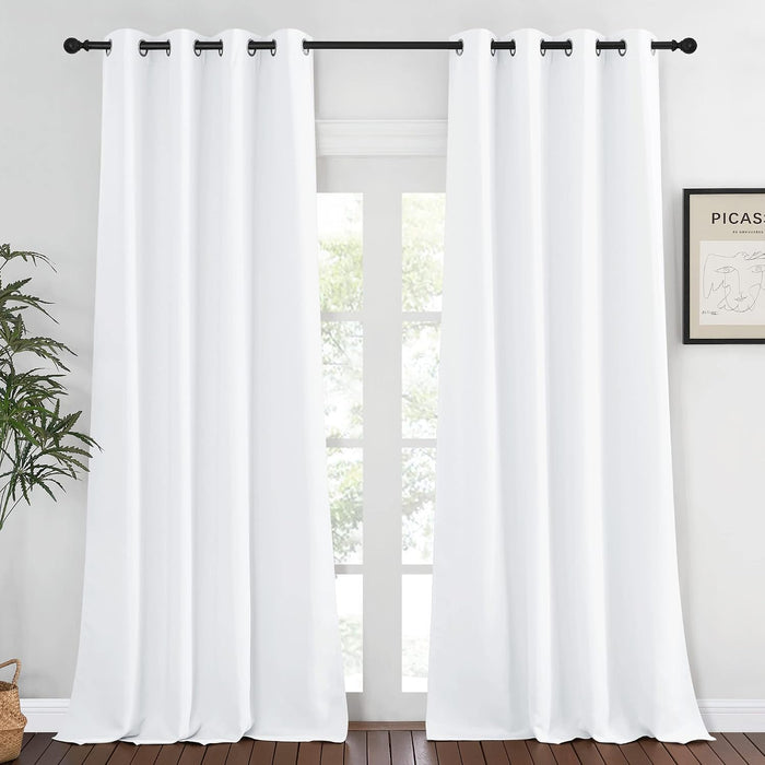 Cortinas Opacas Blancas Nicetown 80"(Set de 2 Paneles de 42"x80") | Grado A