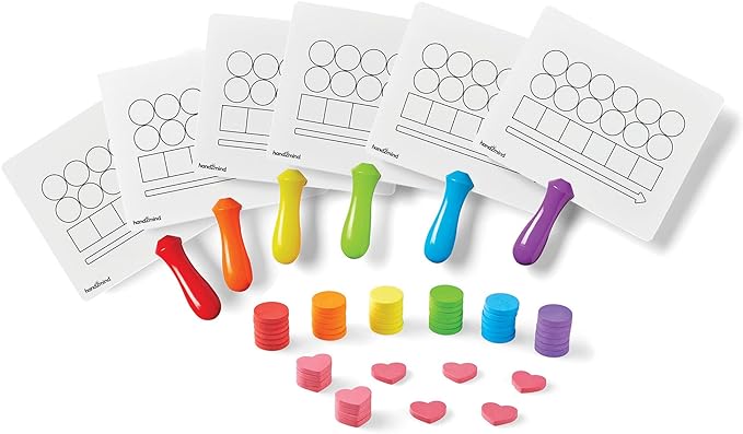 hand2mind Elkonin Box Magnetic Answer Board, Word Mapping Paddles, Elkonin Boxes Dry Erase Blending Board, Phonemic Awareness, Phonics Manipulatives, Science of Reading Classroom Materials (Set of 6) GRADO B
