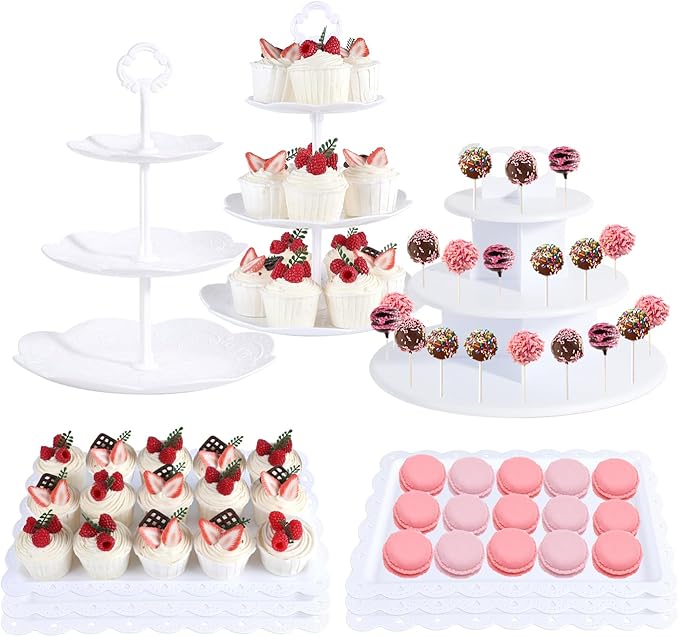 Juego De 9 Pizas De Soporte Para Cupcakes, Mesa De Postro 9