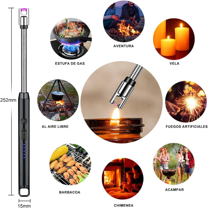 Encendedor Electrico Recargable Seguro Usb Cocina Multiusos