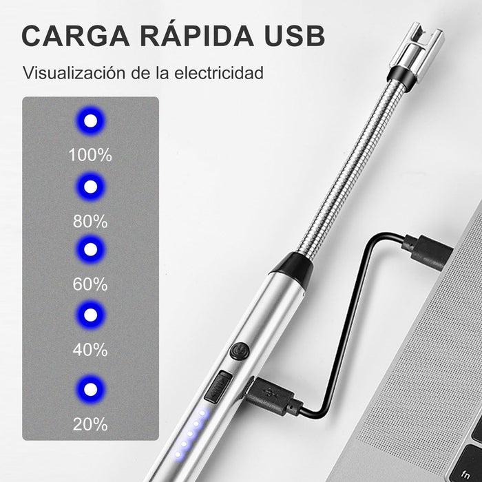Encendedor Electrico Recargable Seguro Usb Cocina Multiusos
