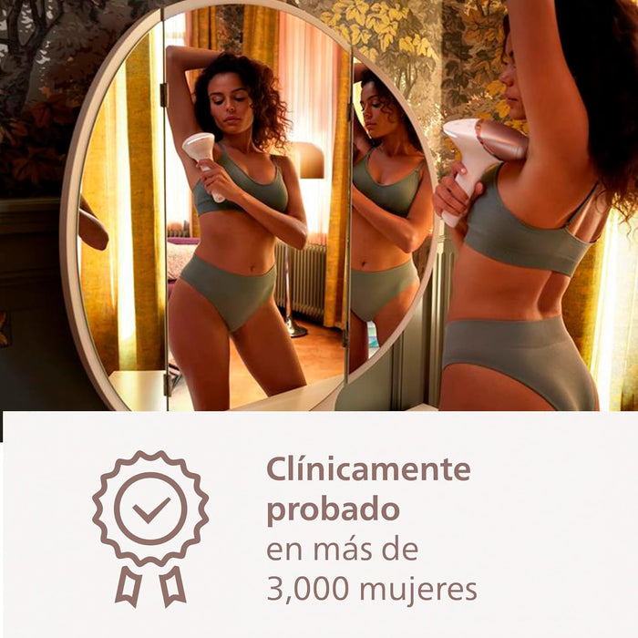 PHILIPS LUMEA PRESTIGE DEPILADORA IPL, LUZ PULSADA, CON CABLE, 4 CABEZALES INTELIGENTES (CUERPO, BIKINI, AXILAS Y CARA) Y SMARTSKIN SENSOR, BRI947/50 BLANCO GRADO B
