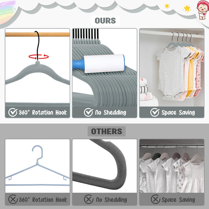 GANCHOS DE TERCIOPELO ROPA NIÑOS BEBES ANTIDEZLIZANTE 20 PCS