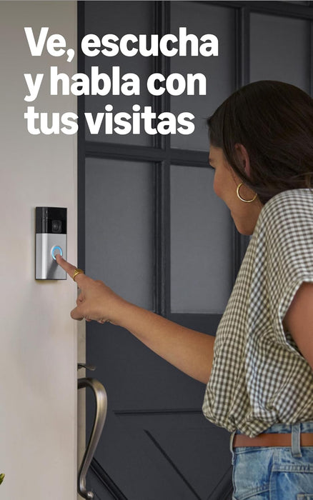 Timbre Con Cámara Inalámbrico Ring Battery Doorbell Satin Nickel GRADO B