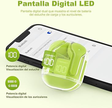 Audifonos Inalámbricos Tws T6 Cancelación De Ruido Ipx4 Verde Acefast 1 GRADO A