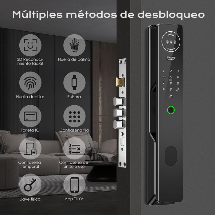 CERRADURA ELECTRONICA INTELIGENTE CON RECONOCIMIENTO FACIAL 3D