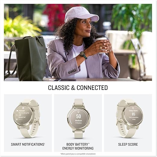 Reloj Garmin Lily 2 Sport Cream Gold / Coconut DiseÃ±o De La Correa Silicona GRADO A