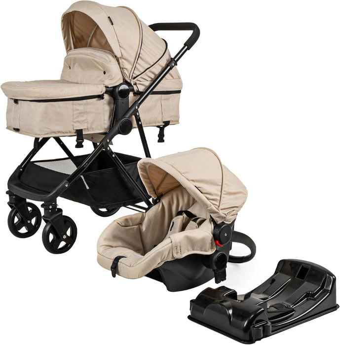CARRIOLA D BEBE TRAVEL SYSTEM PRINCE CON AUTOASIENTO COLOR NEGRO CHASIS ARENA GRADO B