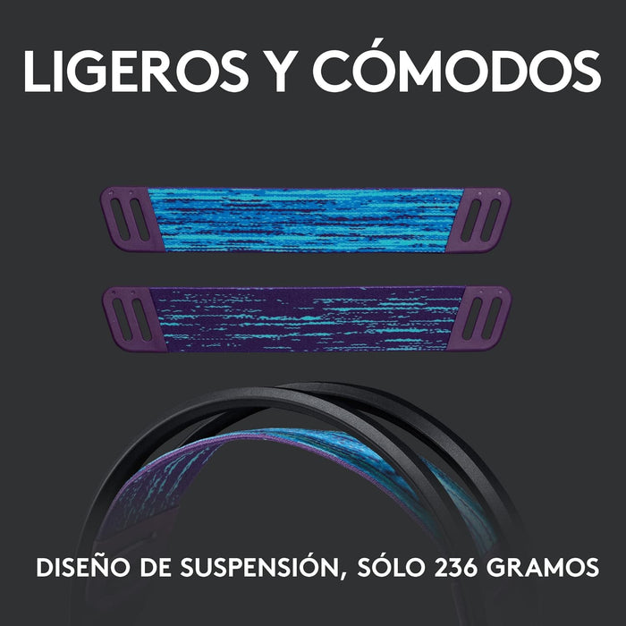 Logitech G535 Lightspeed Audífonos Inalámbricos para Gaming - Ligeros, Micrófono Volteable para silenciar, compatibles con PC, PS4, PS5, hasta 33 hrs de batería, Recargables USB - Negro GRADO B