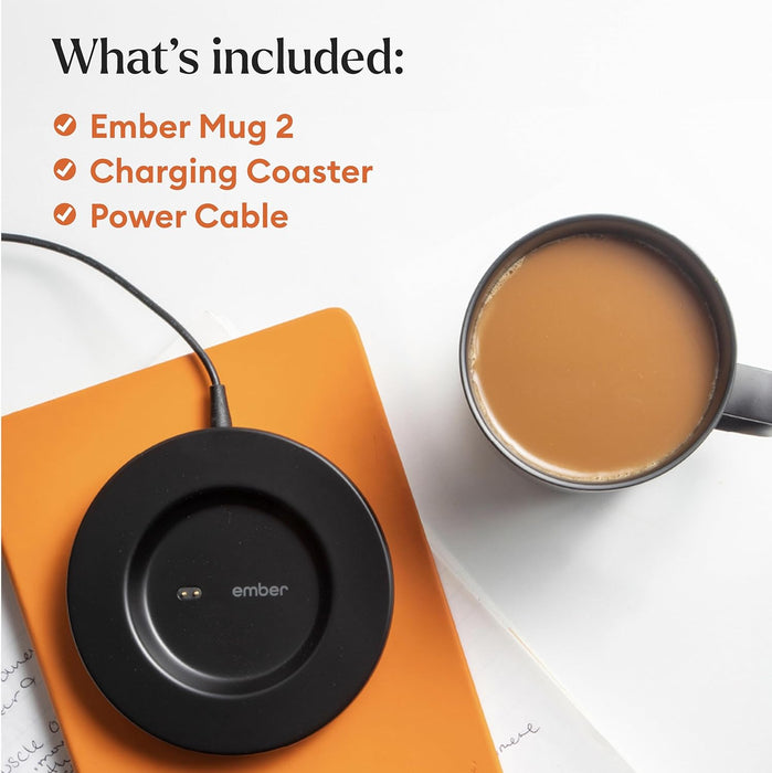 TAZA INTELIGENTE EMBER CON CONTROL DE TEMPERATURA, 295 ML, COLOR NEGRO, DISEÑO CON NOMBRE BLANCO GRADO B