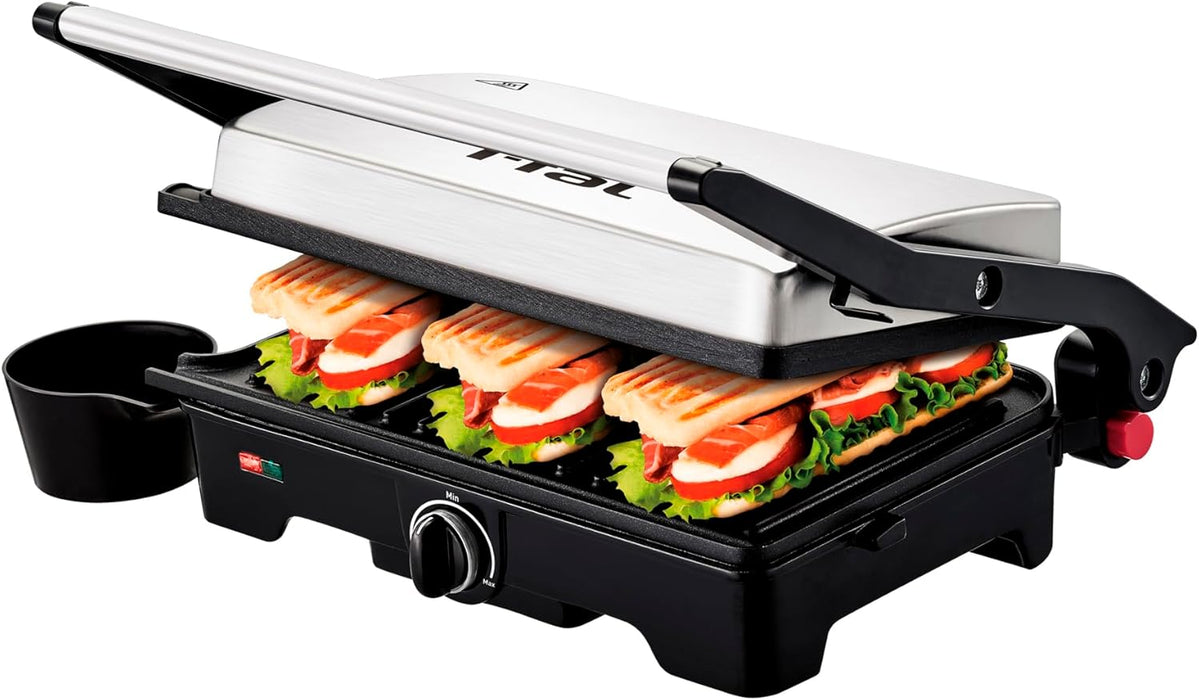PARRILLA PANINI 2 EN 1 CON LA QUE PODRS DAR GRAN VARIEDAD Y PRACTICIDAD A TU COCINA TFAL SW332DMX GRADO A