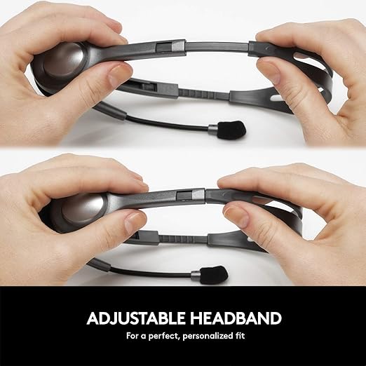 Logitech H111 Diadema con Cable, Sonido Estéreo con Micrófono Giratorio, Jack 3,5mm, PC/Mac/Portátil/Smartphone/Tablet - Negro GRADO B