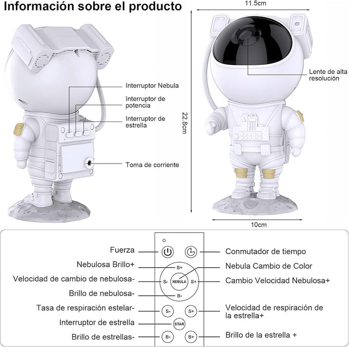ACEGAMER STAR PROYECTOR STAR RIVER ASTRONAUTA LUZ DE NOCHE GRADO B