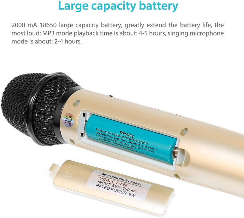 MICROFONO KARAOKE  GRABADORA BOCINA BLUETOOTH PARA REYES GRADO B
