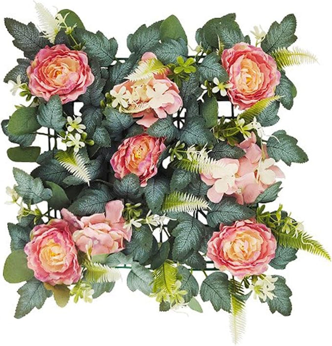 FLOR DE PARED 40X60CM BASE VERDE ROSAS ROSAS 4 PIEZAS GRADO A