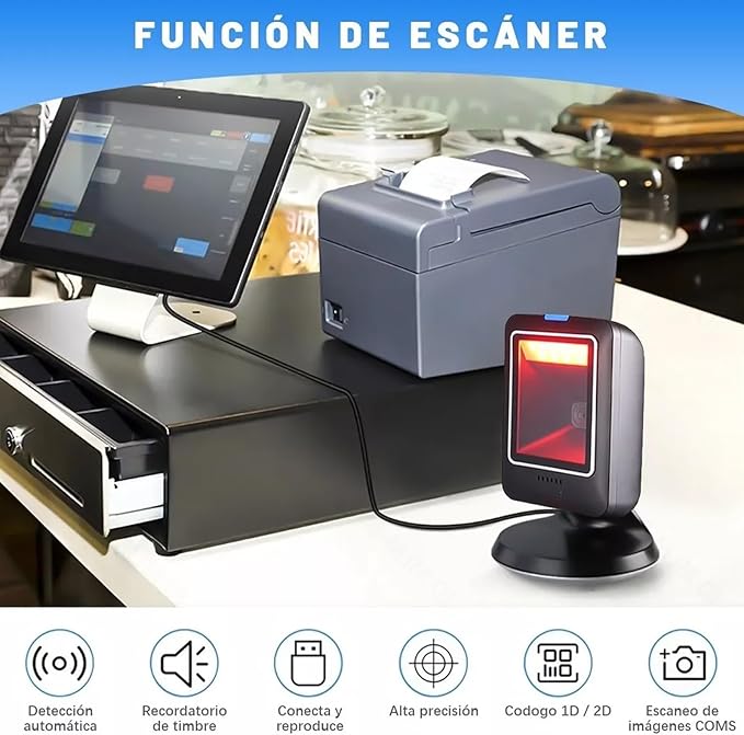 LECTOR CÓDIGO BARRAS OMNIDIRECCIONAL 1D/2D/QR USB GRADO B