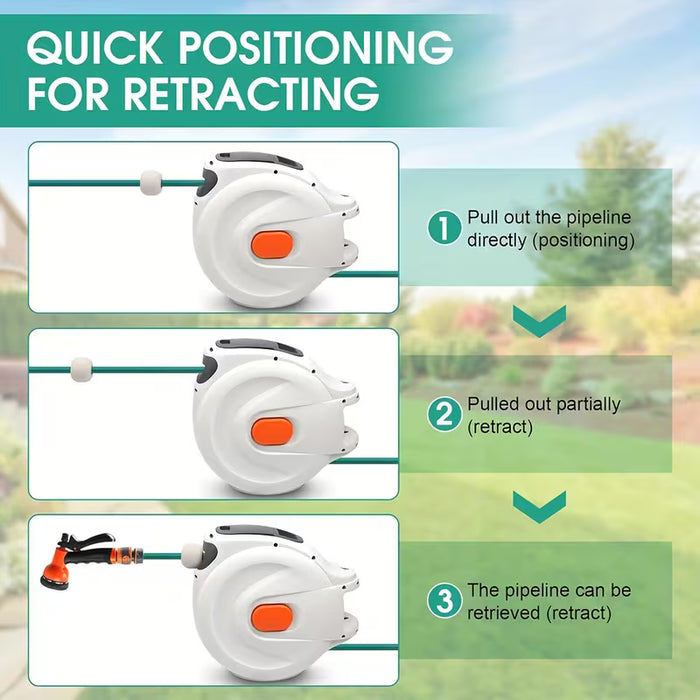 CARRETE RETRACTIL PARA MANGUERA DE JARDIN GRADO B