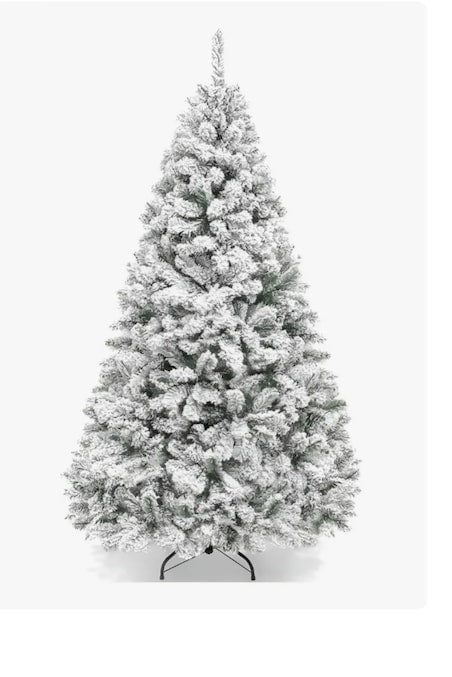 ARBOL DE NAVIDAD ARTIFICIAL CON NIEVE ESPOLAD 2.4M 1100RAMAS- CYOTTS ARBOL DE PINO DE ESTILO MINIMALISTA CON NIEVE,... NEVADO GRADO B