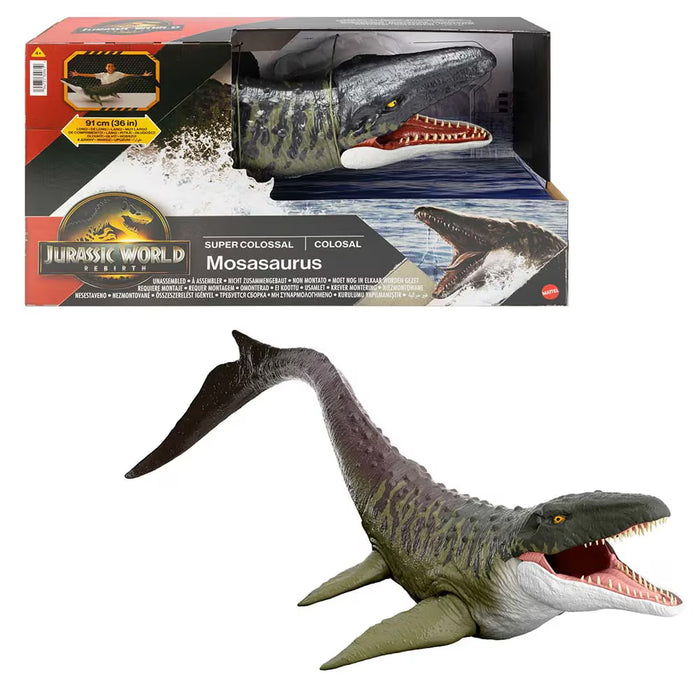 JURASSIC WORLD DINOSAURIO REBIRTH SUPER COLOSSAL MOSASAURUS GRADO B