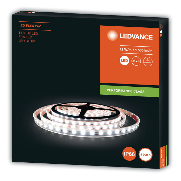 TIRA LED PRIMEFLEX LEDVANCE 12W LUZ CALIDA 5MTS 24V GRADO B