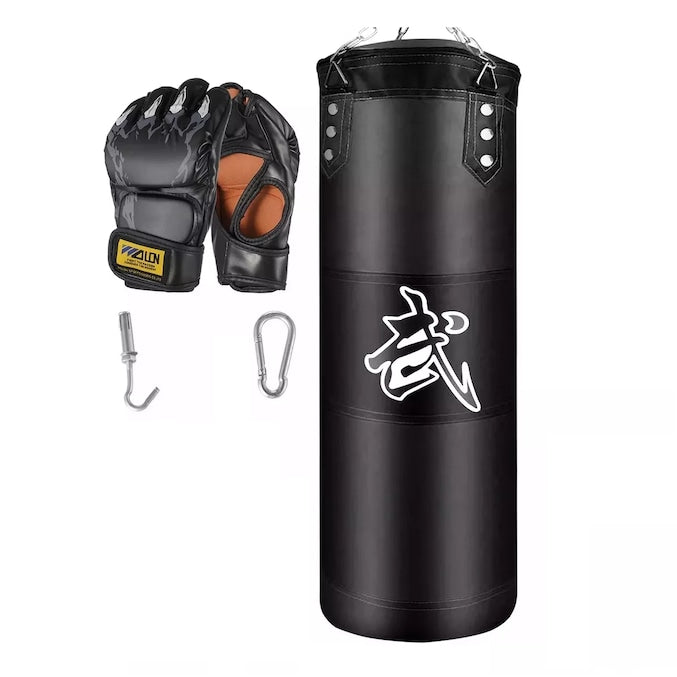 URGIODIH KIT SACO DE BOXEO PROFESIONAL COSTAL DE BOX CON GUANTES COLOR NEGRO GRADO B