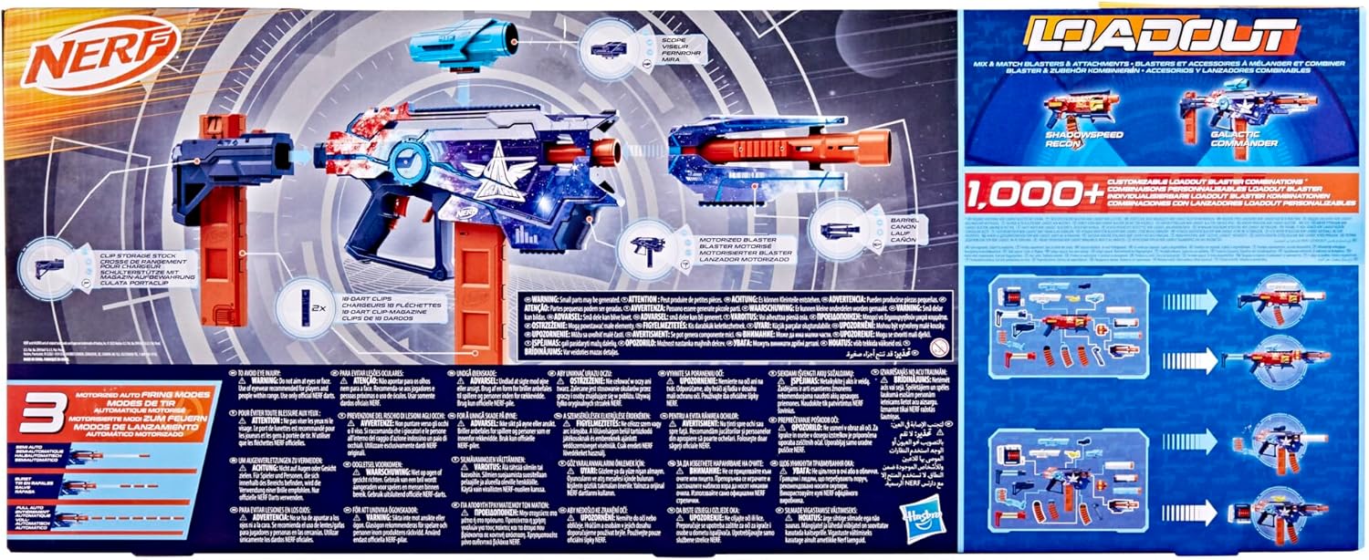 LANZADOR NERF LOADOUT GALACTIC COMMANDER CON DARDOS AZUL GRADO B