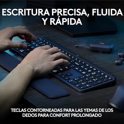 teclado logitech mx keys s inalambrico iluminado bluetooth color del teclado grafito GRADO A