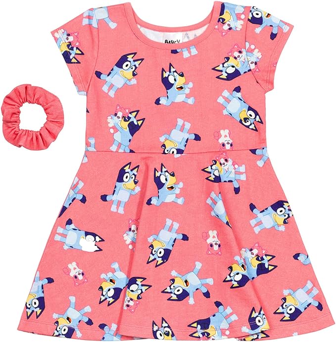 BLUEY TODDLER GIRLS SKATER DRESS PINK GRADO B