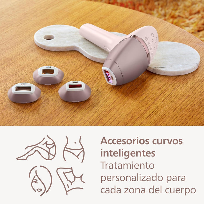 PHILIPS LUMEA PRESTIGE DEPILADORA IPL, LUZ PULSADA, CON CABLE, 4 CABEZALES INTELIGENTES (CUERPO, BIKINI, AXILAS Y CARA) Y SMARTSKIN SENSOR, BRI947/50 BLANCO GRADO B