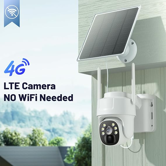 CÁMARA DE VIGILANCIA ANBERX YT10 4G SOLAR 4MP EXTERIOR,4G CÁMARA SOLAR EXTERIOR CON TARJETA SIM,VISIÓN NOCTURNA,DETECCIÓN DE MOVIMIENTO,ALARMA DE LUZ Y SONIDO,ESEECLOUD APP   |  GRADO A
