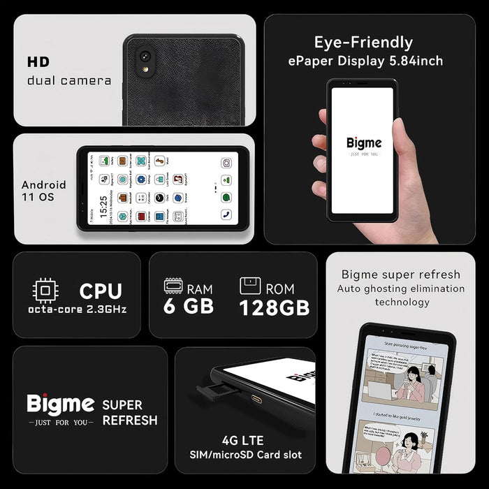 E-Reader / Smartphone E-Ink Bigme HiReader Pro / HiBreak 6GB RAM / 128GB (Grado B)
