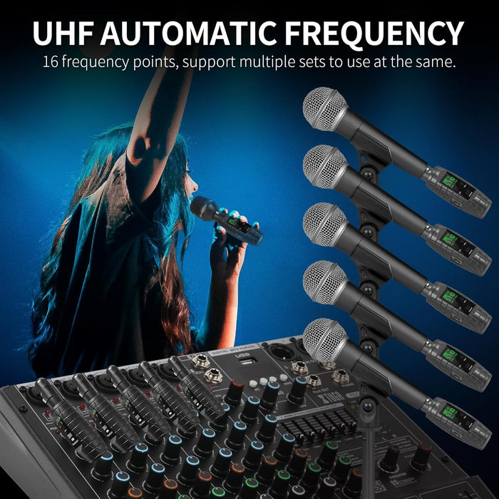 XTUGA UHF Sistema de Microfono Inalambrico XLR Transmisor y Receptor Grado A