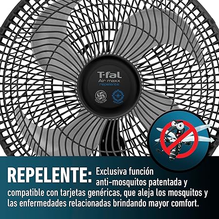 Ventilador T-fal 2 En 1 (pedestal O Pared) Silence Force De 18 Con Repelente 3 Velocidades GRADO A