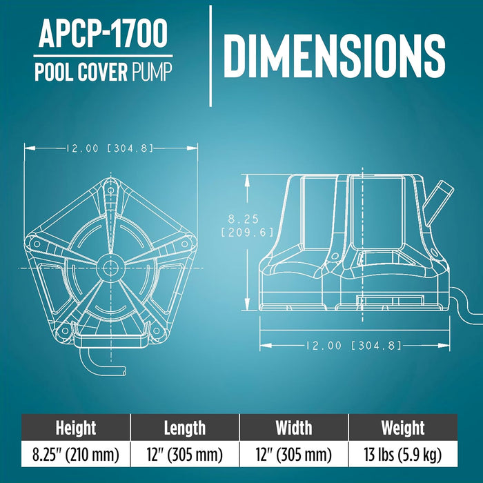 Little Giant APCP-1700 Bomba de Cubiera de Piscina con cable de 25 pies GRADO B