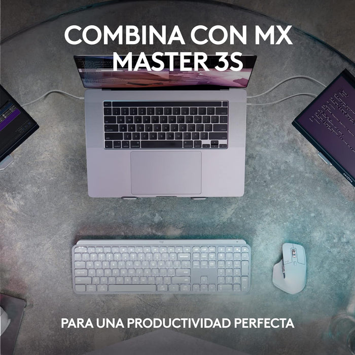 teclado logitech mx keys s inalambrico iluminado bluetooth color del teclado grafito GRADO A