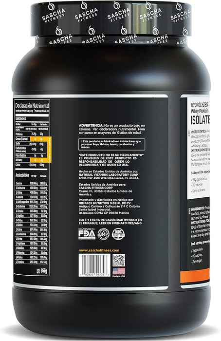 SASCHA FITNESS SUPLEMENTO ALIMENTICIO PROTEÍNA SABOR CREMA DE CACAHUATE, 1044 GR GRADO B
