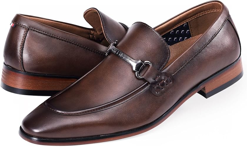 TOMMY HILFIGER SENNER - MOCASINES PARA HOMBRE, MARRÓN OSCURO, 27.5 CM GRADO B