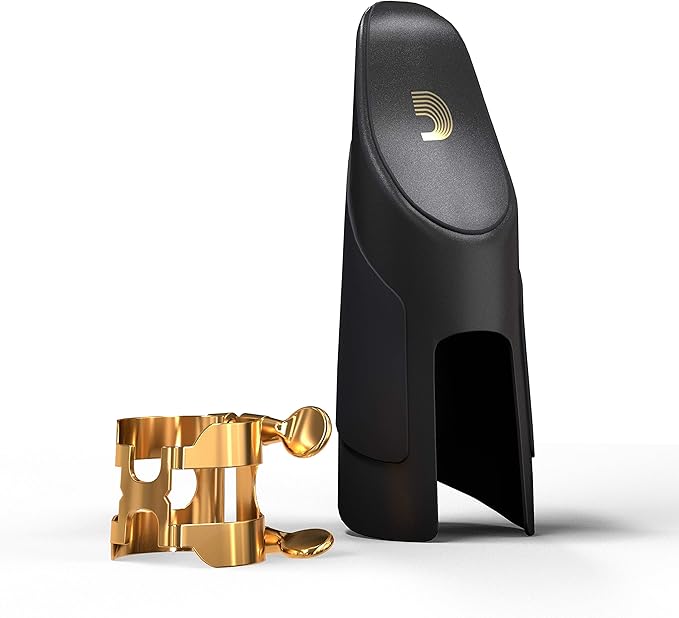 D'Addario - Ligadura y tapa en H, saxo tenor para boquillas de eslabones de metal, chapado en oro  GRADO B
