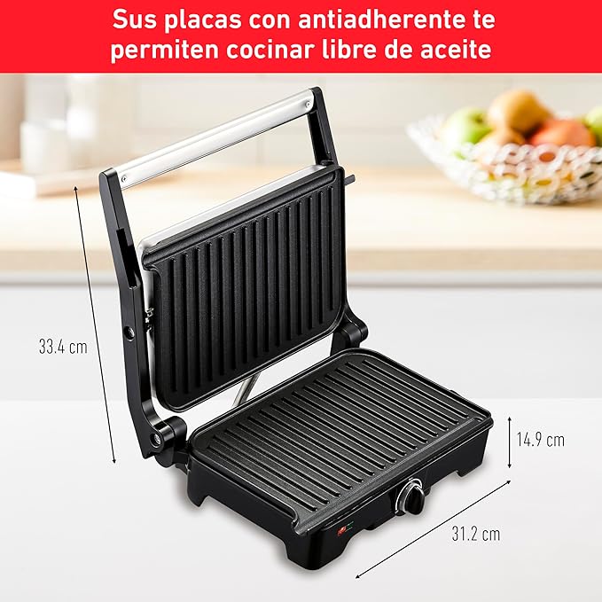 PARRILLA PANINI 2 EN 1 CON LA QUE PODRS DAR GRAN VARIEDAD Y PRACTICIDAD A TU COCINA TFAL SW332DMX GRADO A