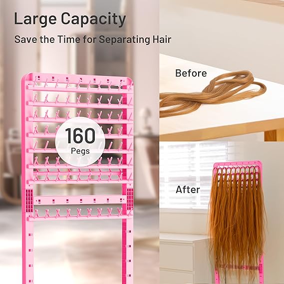 2 SIDED ADJUSTABLE BRAIDING RACK, 160 PEGS WITH WHEELS GRADO B