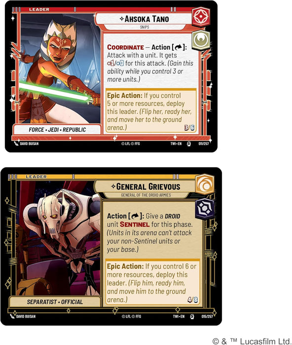 STAR WARS: UNLIMITED TCG TWILIGHT OF THE REPUBLIC STARTER SET – MASTER THE CLONE WARS! JUEGO DE CARTAS COLECCIONABLES PARA NIÑOS Y ADULTOS, A PARTIR DE 12 AÑOS, 2 JUGADORES, TIEMPO DE JUEGO grado b