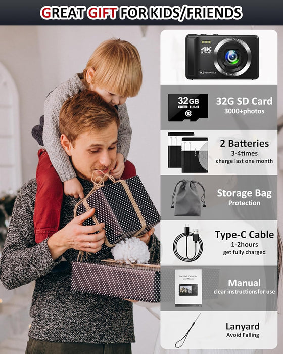 Camara digital 4k Uhd 44mp Vlogging camara autoenfoque GRADO B