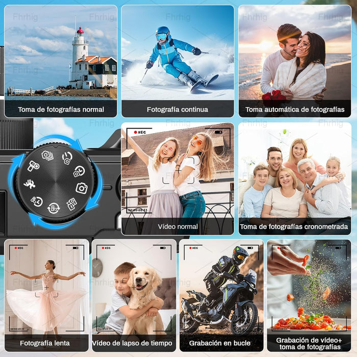 Cámara Digital 5K Ultra HD 75MP | El Kit Definitivo para Vlogging y Fotografía GRADO A.