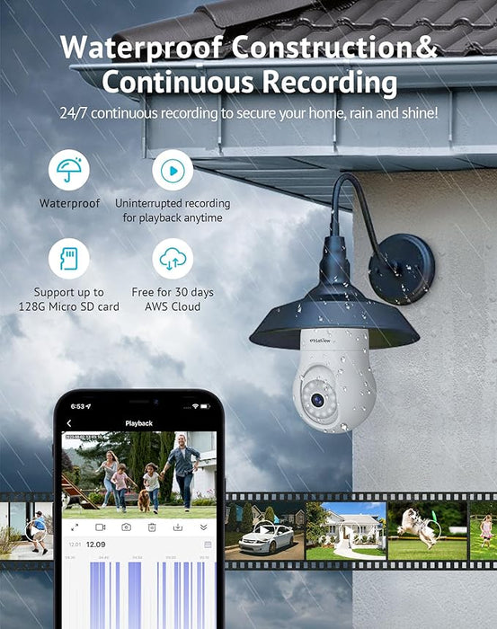 Laview Cámara de Seguridad Inalámbrica 4MP con Foco y Visión 360° GRADO B