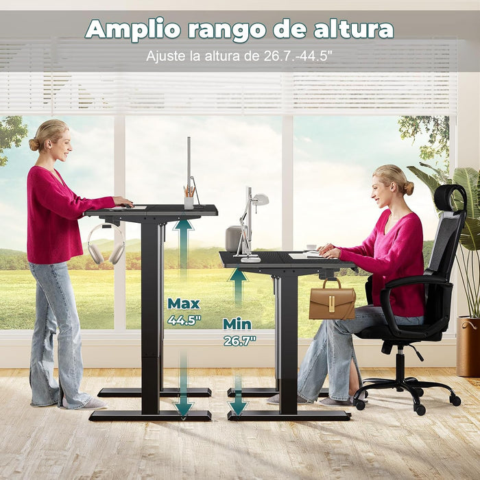 Escritorio Elevable Eléctrico - Escritorio Elevable Eléctrico de Altura Ajustable 55 x 24 Pulgadas,Altura Ajustable con Memoria, Standing Desk, Estación de Trabajo Ergonómico Lifting Table  GRADO B