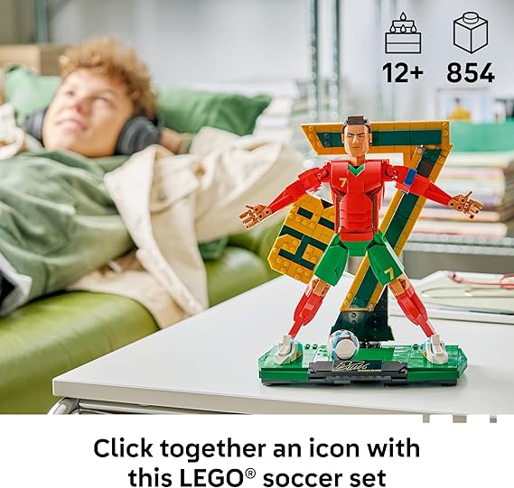 LEGO EDITIONS CRISTIANO RONALDO: LEYENDA DEL FUTBOL – SET DE CONSTRUCCIÓN – DECORACIÓN COLECCIONABLE INSPIRADA EN EL FUTBOL – SET DE EXHIBICIÓN – REGALO PARA NIÑOS Y NIÑAS – 43016 GRADO B